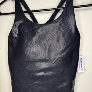 Old Navy Black Shimmery Crop Tank Top